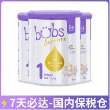 【7天必达】【保税仓包邮】Bubs 贝臻A2 β-酪蛋白牛奶粉1段 800克x3罐/箱（0-6个月）【收件人身份证必须上传】【新疆、西藏、内蒙古、青海、宁夏、海南、甘肃，需加收运费】